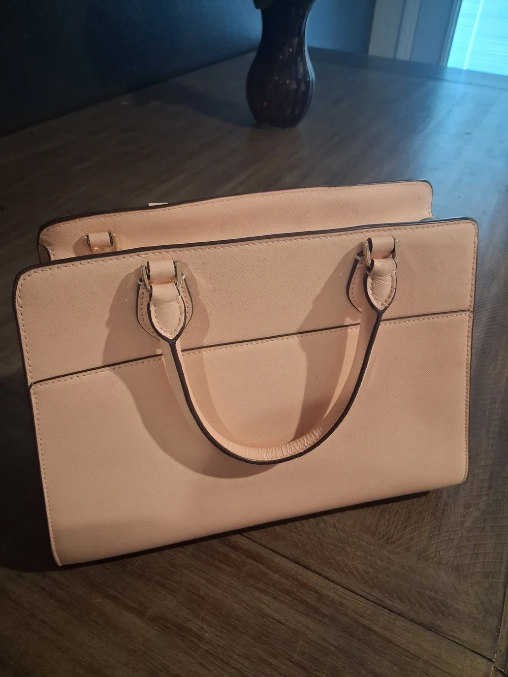 kate spade Pale Pink Saffiano Leather Tote with Gold Logo